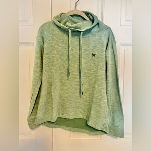 The Black Dog Women’s Green Cowl Neck Pullover Hoodie Size XS
